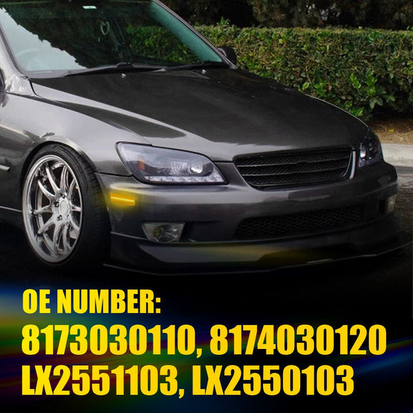 LED Side Marker Light for Scion xA 2004-2006, Clear Lens, Amber, Front Turn Signal