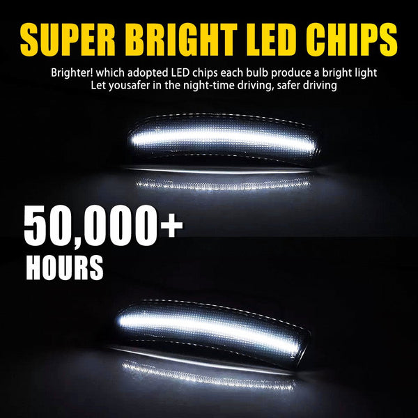 LED Side Marker Light for Subaru BRZ/Toyota GR86 2022-2025, Smoked Lens, White