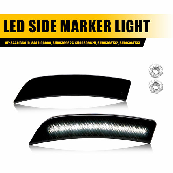 LED Side Marker Light for Subaru BRZ/Toyota GR86 2022-2025, Smoked Lens, White