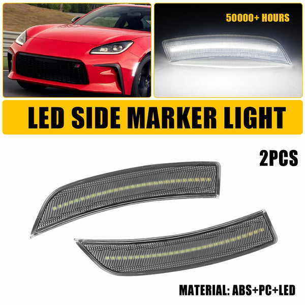 LED Side Marker Light for Toyota GR86/Subaru BRZ 2022-2024, Clear Lens, White