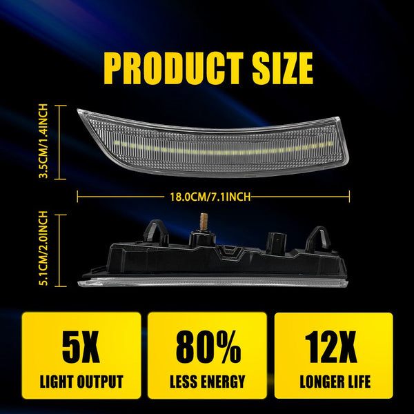 LED Side Marker Light for Toyota GR86/Subaru BRZ 2022-2024, Clear Lens, White