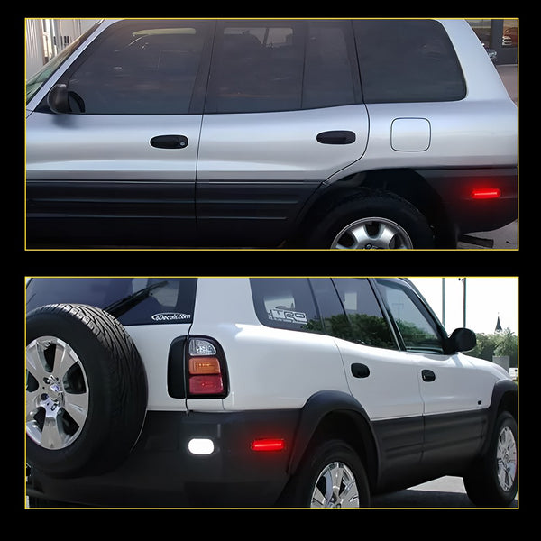 LED Side Marker Light for Toyota RAV4 1996-2000, Red, Rear Bumper Fender, L&R