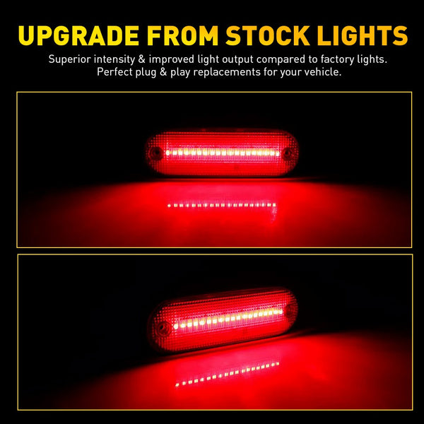 LED Side Marker Light for Toyota RAV4 1996-2000, Red, Rear Bumper Fender, L&R