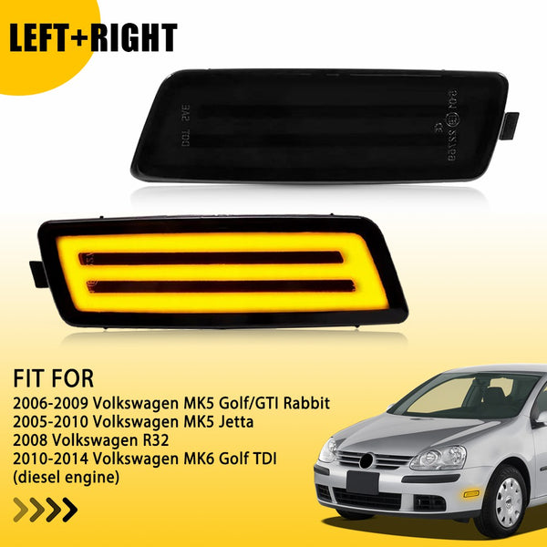 LED Side Marker Light for Volkswagen MK5 R32/MK6 2006-2009, Smoked Lens, Amber