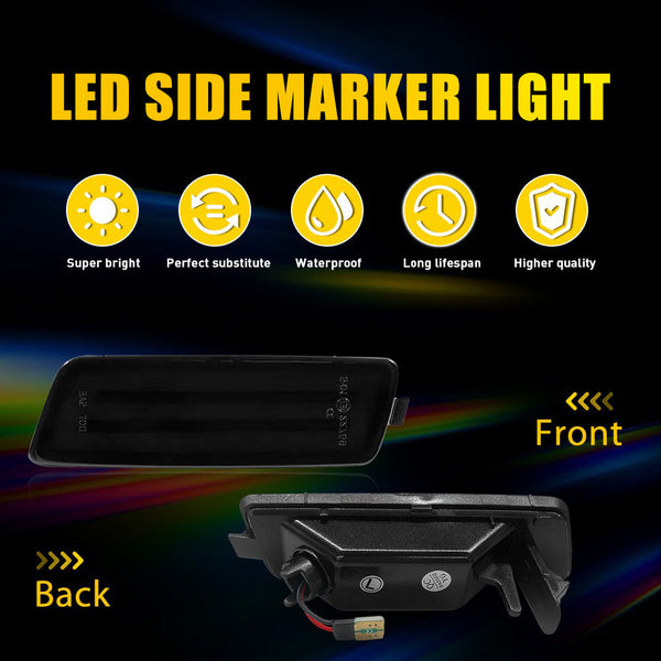 LED Side Marker Light for Volkswagen MK5 R32/MK6 2006-2009, Smoked Lens, Amber