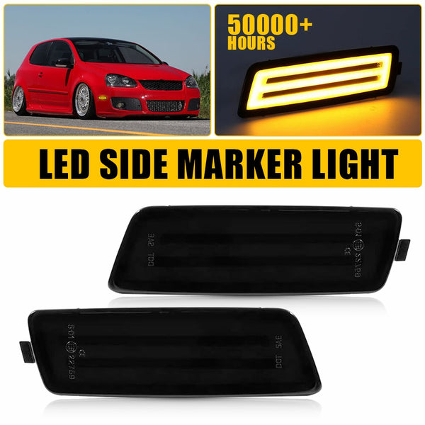 LED Side Marker Light for Volkswagen MK5 R32/MK6 2006-2009, Smoked Lens, Amber