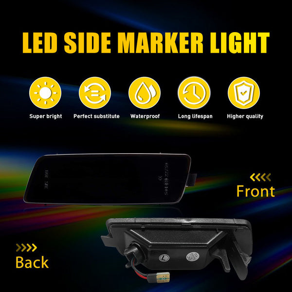 LED Side Marker Light for Volkswagen MK5 R32/MK6 2006-2009, Smoked Lens, Front