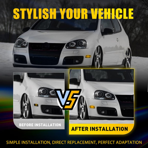 LED Side Marker Light for Volkswagen MK5 R32/MK6 2006-2009, Smoked Lens, Front