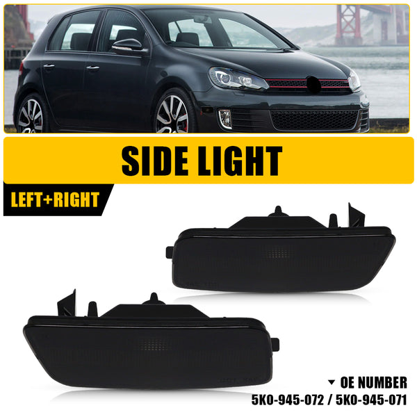 LED Side Marker Light for Volkswagen MK6 GTI 2010-2014, Smoked Lens, Pair, Turn Signal