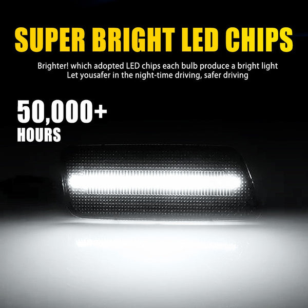 LED Side Marker Light for Volkswagen MK6 GTI 2010-2014, Smoked Lens, White, Front