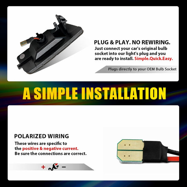 LED Side Marker Light for VW MK6 Golf/GTI 2010-2014, Smoked Lens, Amber, Front