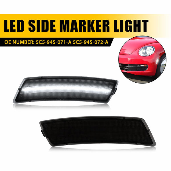 LED Side Marker Light for VW Tiguan 2018-2023 & Beetle 2012-2019, Smoked Lens, Fender