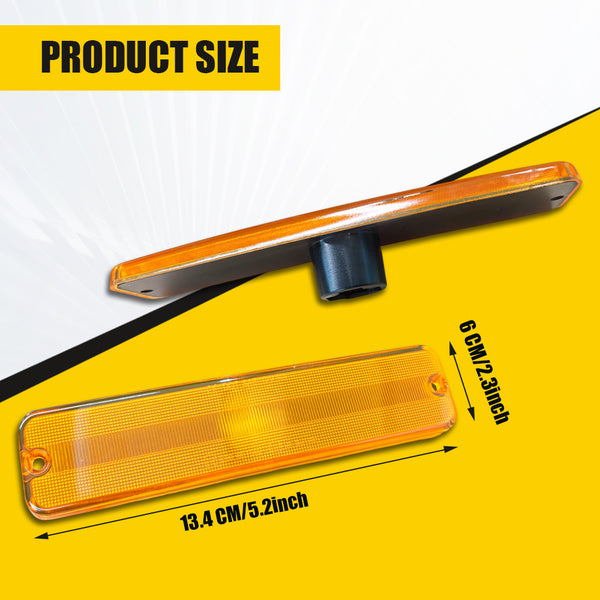 LED Side Marker Light Front Bumper/Fender for Jeep Wrangler YJ 1987-1995, Amber