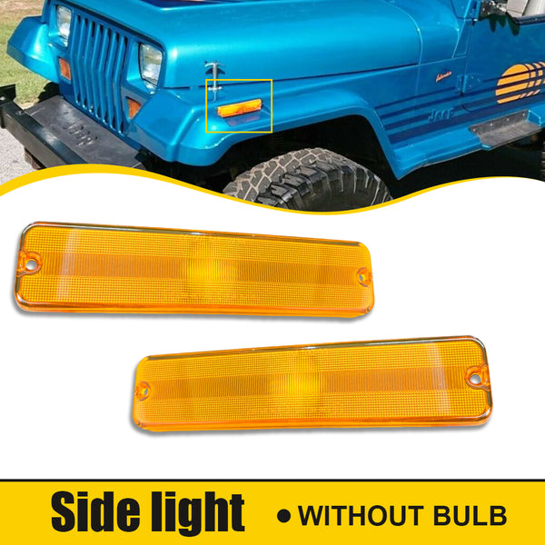 LED Side Marker Light Front Bumper/Fender for Jeep Wrangler YJ 1987-1995, Amber