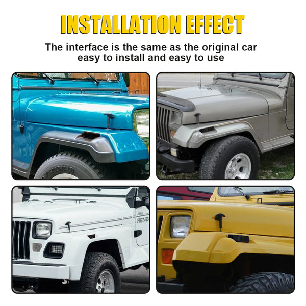 LED Side Marker Light Front Bumper/Fender for Jeep Wrangler YJ 1987-1995, Smoked Lens