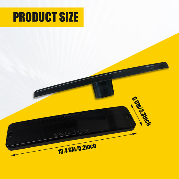 LED Side Marker Light Front Bumper/Fender for Jeep Wrangler YJ 1987-1995, Smoked Lens