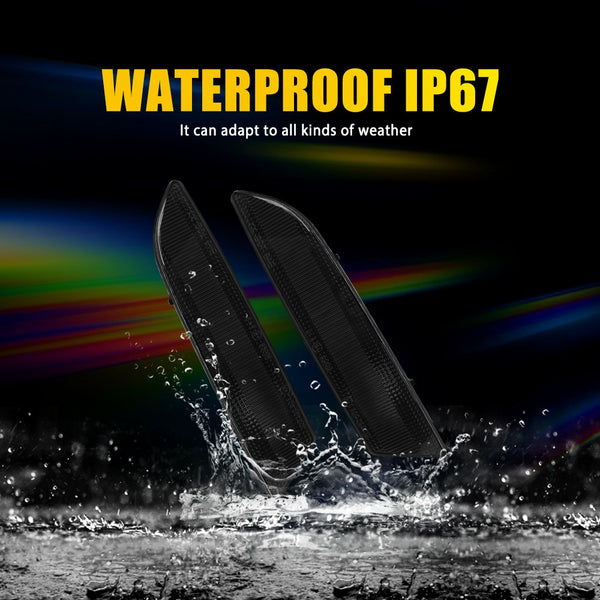 LED Side Marker Light Front Bumper for Chrysler Crossfire 2004-2008, Smoked Lens