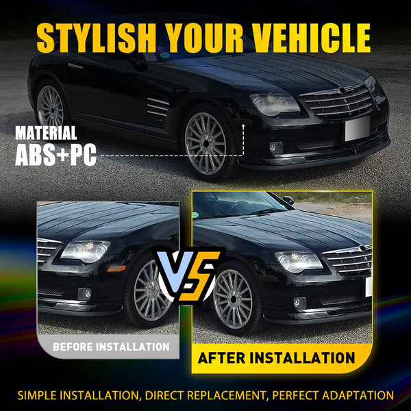 LED Side Marker Light Front Bumper for Chrysler Crossfire 2004-2008, Smoked Lens