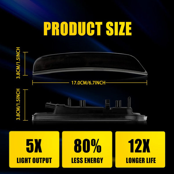 LED Side Marker Light Front Bumper for Dodge Durango 2021-2025, Smoked Lens, Amber