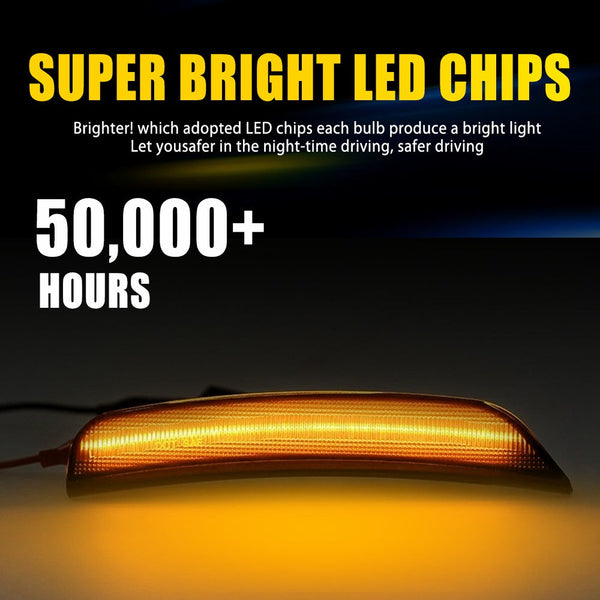 LED Side Marker Light Front Bumper for Dodge Durango 2021-2025, Smoked Lens, Amber