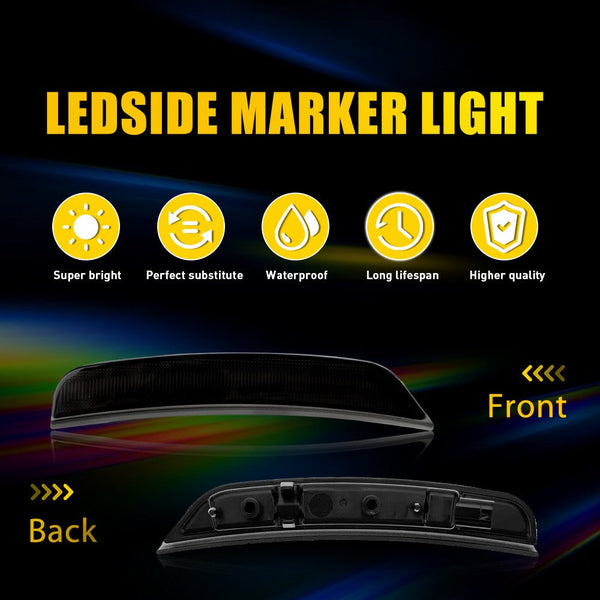 LED Side Marker Light Front Bumper for Dodge Durango 2021-2025, Smoked Lens, White