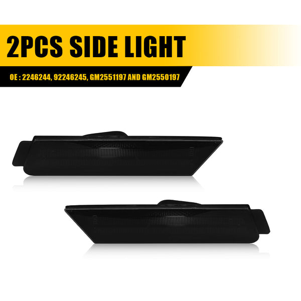 LED Side Marker Light Front for Chevrolet Camaro 2010-2015, Smoked Lens, Front Only