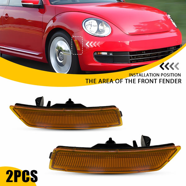 LED Side Marker Light Front Housing Amber for VW Tiguan 2018-2023 & Beetle 2012-2019