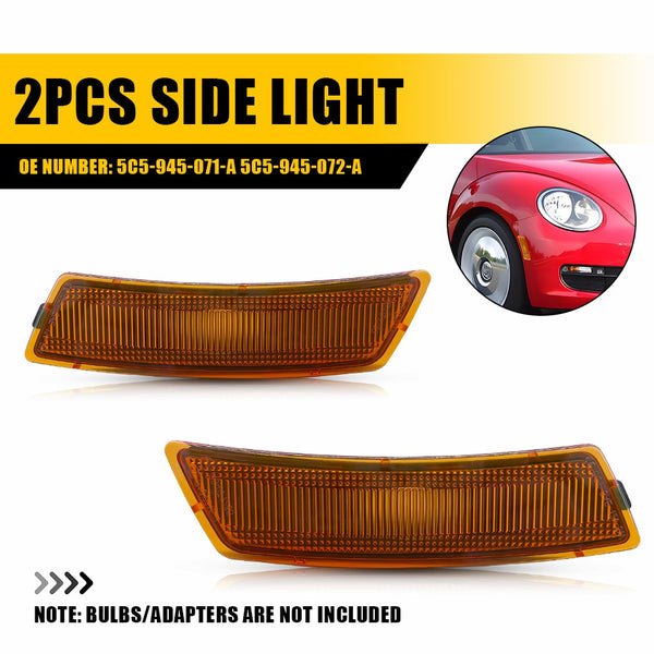 LED Side Marker Light Front Housing Amber for VW Tiguan 2018-2023 & Beetle 2012-2019