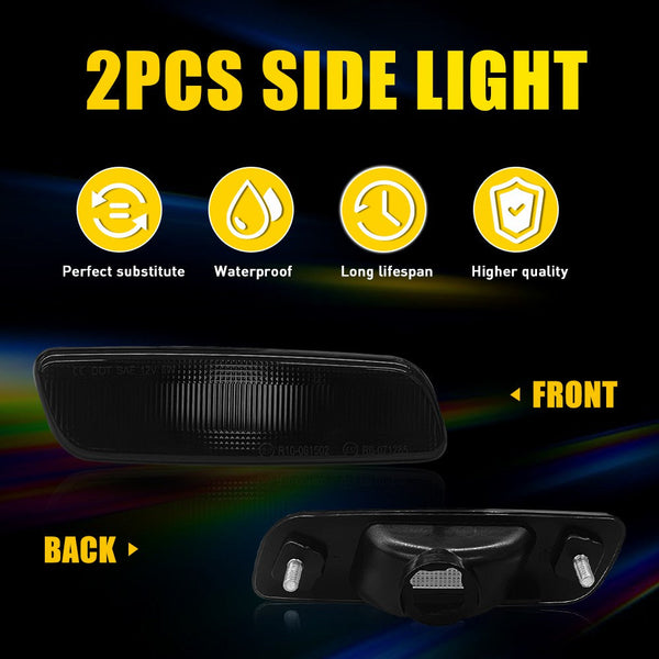 LED Side Marker Light Front Parking for Lexus GS430/IS300 2001-2005, Smoked Lens