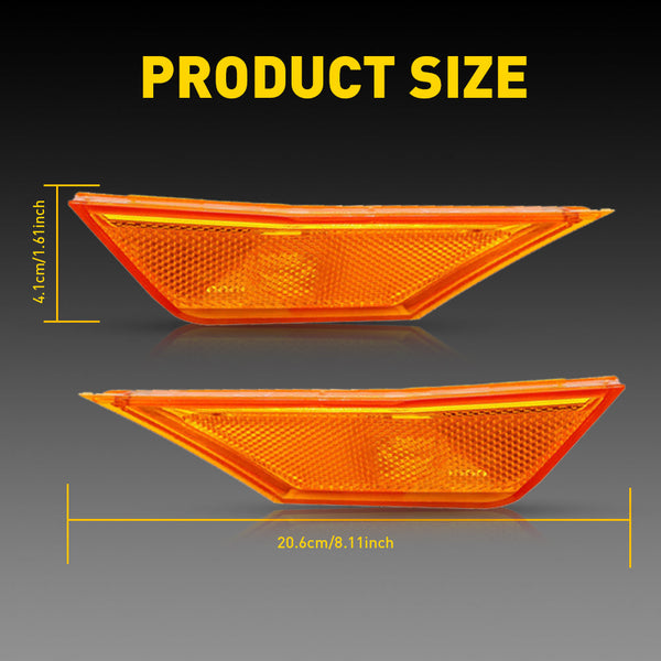 LED Side Marker Light Front Reflector for Honda Civic, Amber, Driver & Passenger