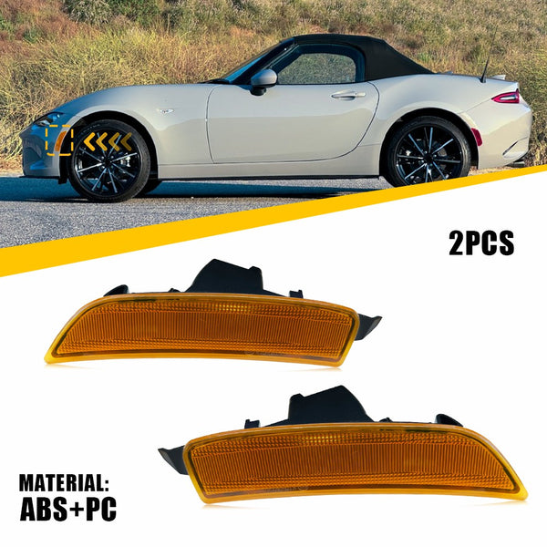 LED Side Marker Light Front Reflector for Mazda MX-5 Miata 2016-2023, Amber