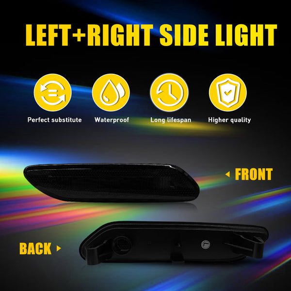 LED Side Marker Light Front Smoked for MINI Countryman R60 R61 2011-2016