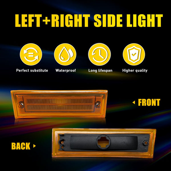 LED Side Marker Light Housing Front for Chevrolet GMC K5 Suburban 1981-1991