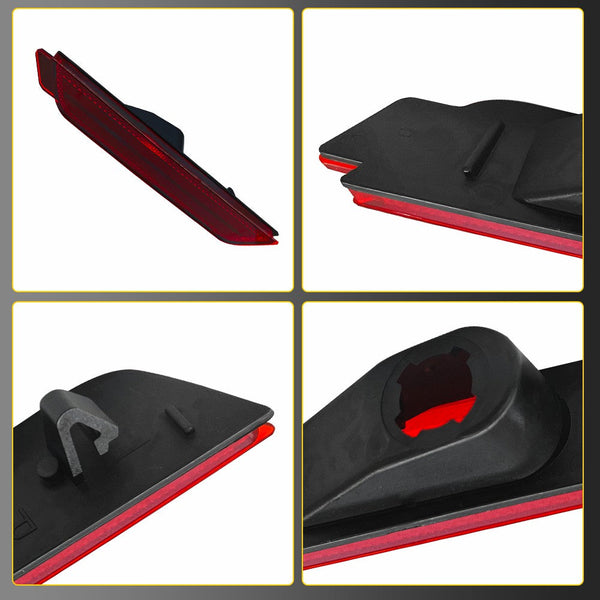 LED Side Marker Light Rear Bumper for Chevrolet Camaro 2010-2015, Red Reflector