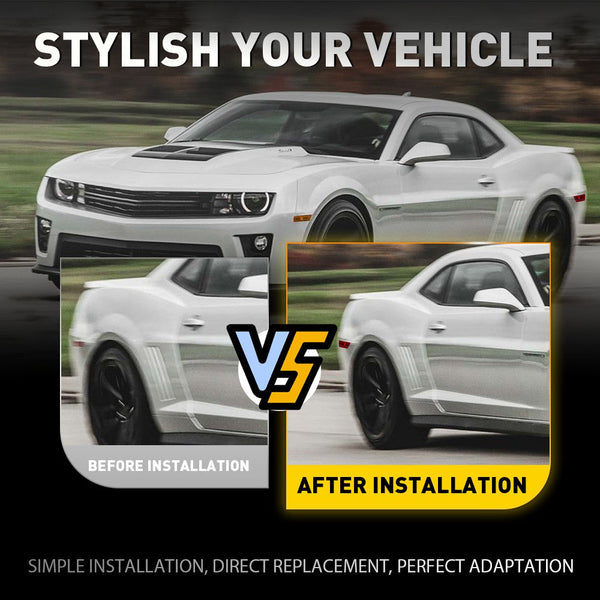 LED Side Marker Light Rear Bumper for Chevrolet Camaro 2010-2015, Red Reflector