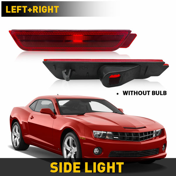 LED Side Marker Light Rear Bumper for Chevrolet Camaro 2010-2015, Red Reflector