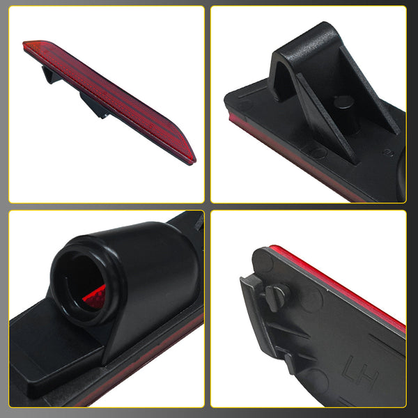 LED Side Marker Light Rear Bumper Kit for Ford Mustang 2010-2014, OE-Style, Red Lens