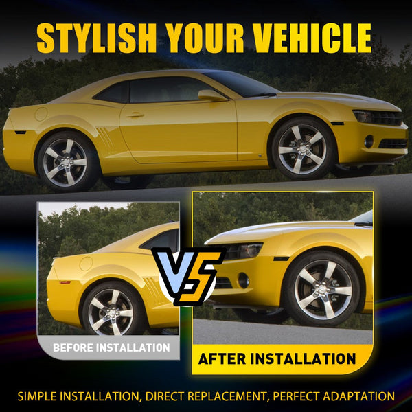 LED Side Marker Light Rear for Chevrolet Camaro 2010-2015, Smoked Lens, Rear Only