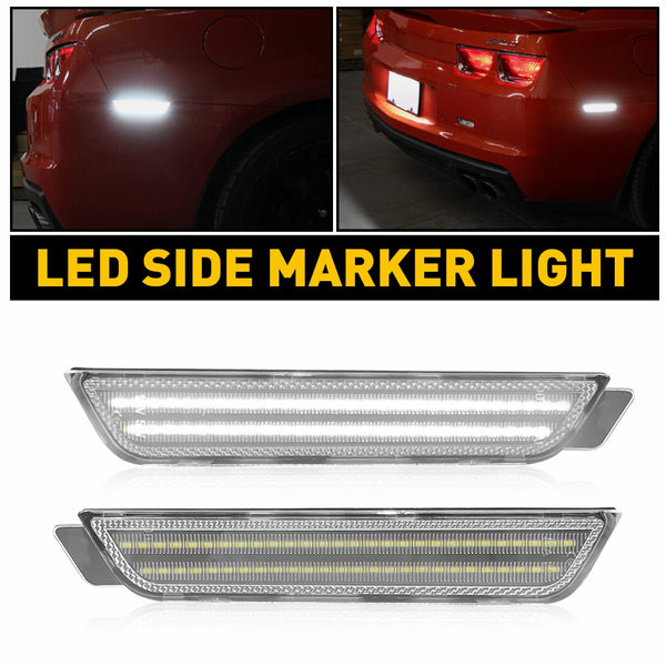 LED Side Marker Light Reflector for Chevy Camaro 2010-2015, Clear Lens, Rear