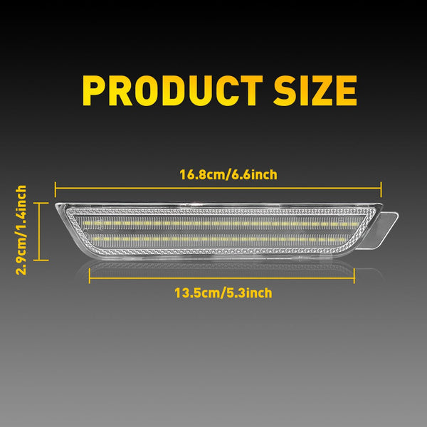 LED Side Marker Light Reflector for Chevy Camaro 2010-2015, Clear Lens, Rear