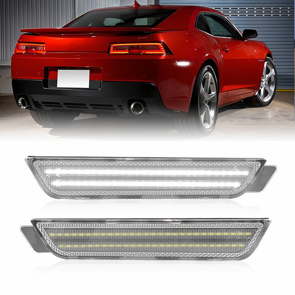 LED Side Marker Light Reflector for Chevy Camaro 2010-2015, Clear Lens, Rear