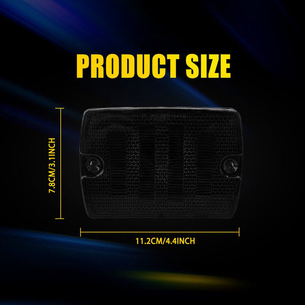 LED Side Marker Light/Turn Signal Housing for Jeep Wrangler YJ 1987-1995, Smoked Lens, Front