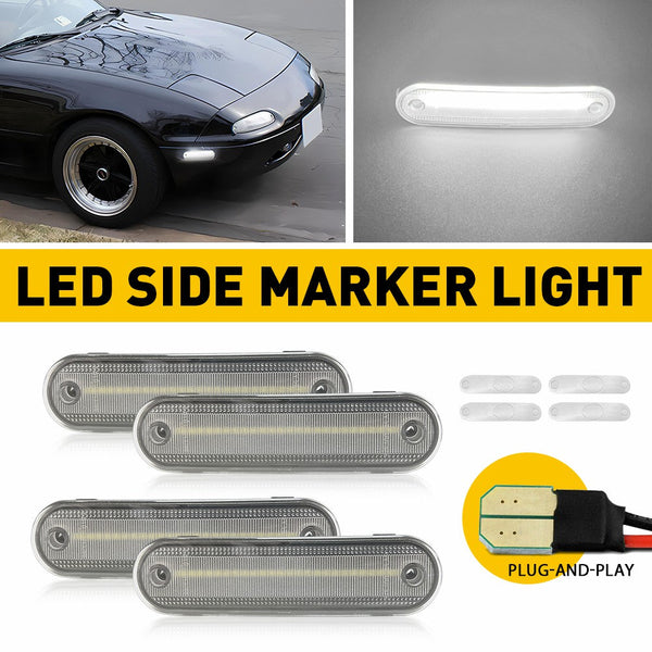 LED Side Marker Lights for 1990-2005 Mazda Miata MX-5 Turn Signal Sidemarker Lamps Replacement