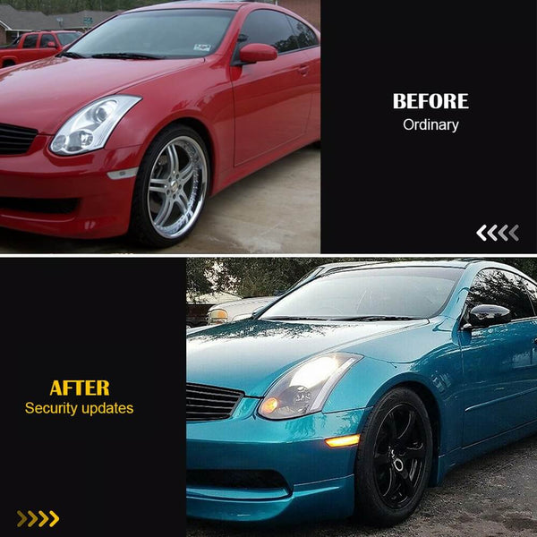 LED Side Marker Lights for 2002-2007 Skyline V35 Coupe /2003-2007 G35 2D Coupe, Front Bumper Smoke Lens