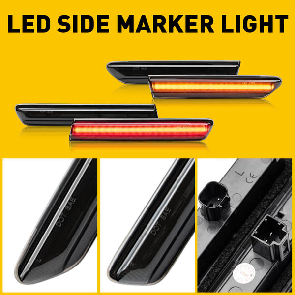 LED Side Marker Lights for 2004-2008 Acura TL (Not Fit Type-S Models), Front and Rear Bumper