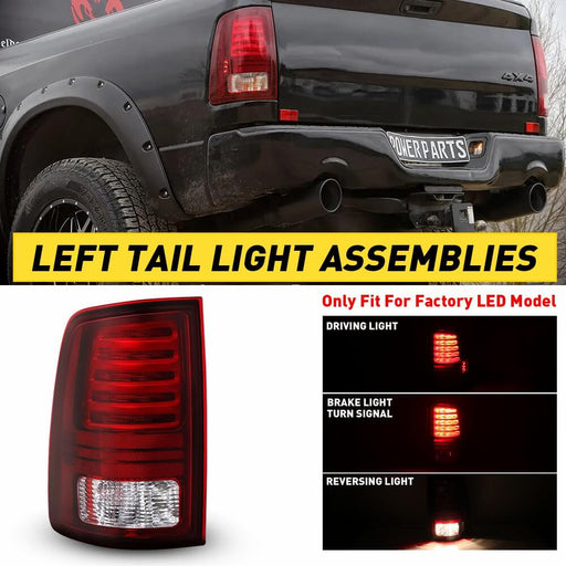 LED Tail Light Assemblies Compatible With 2009-2018 Dodge Ram 1500 2500 3500 Rear Factory Tail Light Without Chrome