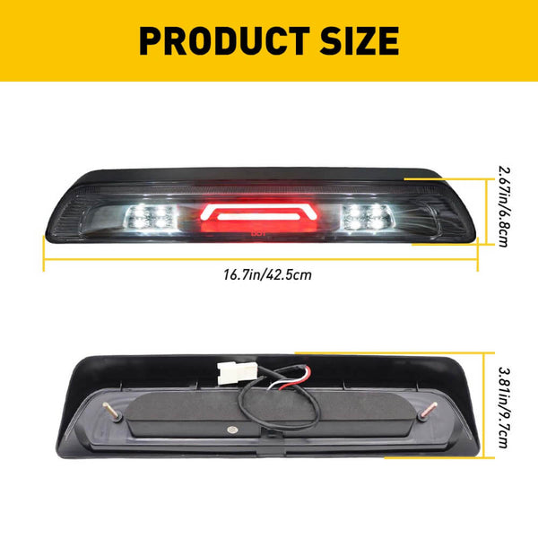 LED Third Brake Light Compatible with 2007-2018 Toyota Tundra, Smoked Shell Lens