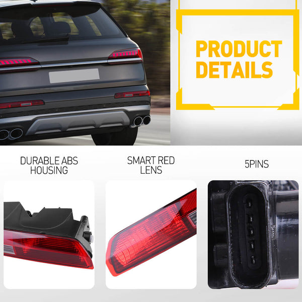 Rear Bumper Light w/Halogen Bulb Fits 2016-2020 Audi Q7 - US Version / With 5 Holes