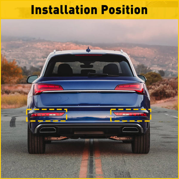 Rear Bumper Reverse Tail Light Fog Lamp Compatible with 2018-2021 Audi Q5 (with 5 holes type)