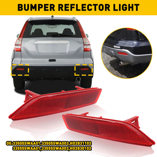 Red Rear Bumper Reflector Lamp Case Compatible with 2007-2009 Honda CRV